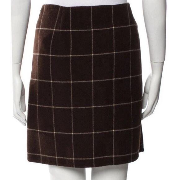 Ralph Lauren Collection Purple Label Vintage Runway Mini Skirt Wool Check 2001 L - Picture 8 of 16